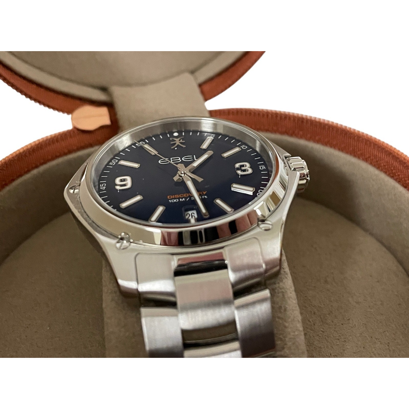 Ebel Discovery Men Swiss Quartz Watch 41mm Blue Dial Stainless Steel 1216400 Nib — image 4 of 8